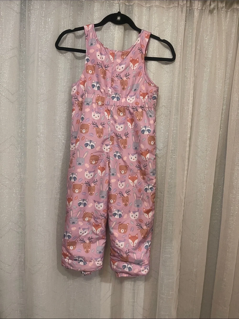 The Children's Place Pink Woodland Animal Print Kids Jacket Velcro Strap